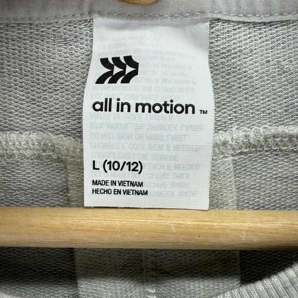 All In Motion T-Shirt Women L Large Gray Long Sleeve Crew Neck Pullover Casual - Picture 3 of 7